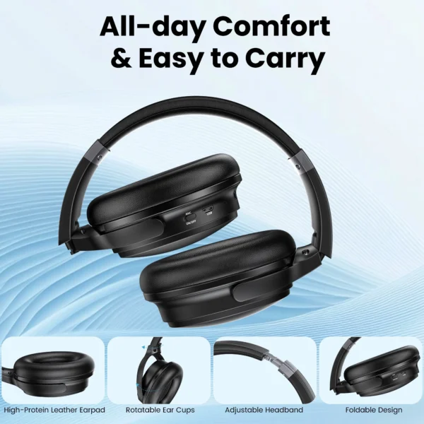 Wireless Bluetooth Noise Cancelling Headphones with Microphone